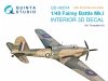 Quinta Studio QD+48574 Fairey Battle Mk.I 3D-Printed & coloured Interior on decal paper (Trumpeter) (with 3D-printed resin parts) 1/48